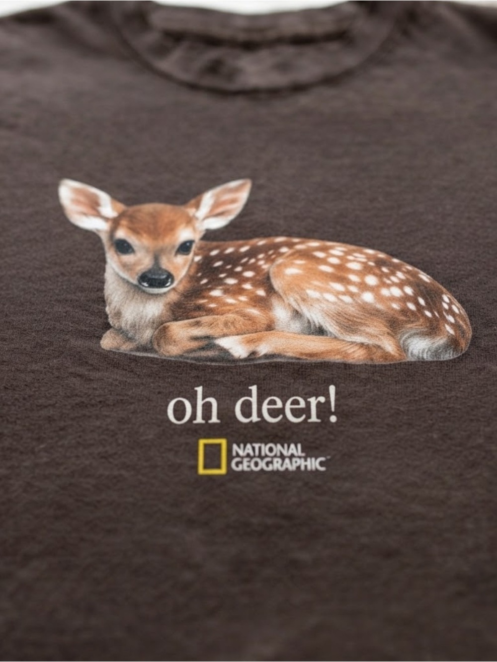 National Geographic Oh Deer Fawm Graphic Heavy Blend Gildan T-Shirt - Picture 2 of 2